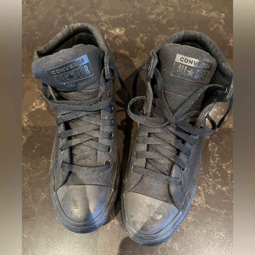 CONVERSE ALL STARS Unisex Size Men’s 8.5 Women 10.5 Black High Top Sneak…